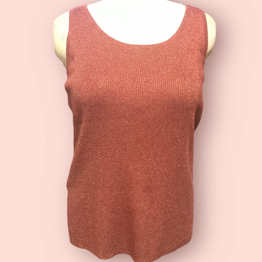 LANE BRYANT Ribbed Knit Metallic Shimmer Sweater Tank Top - Picture 4 of 11